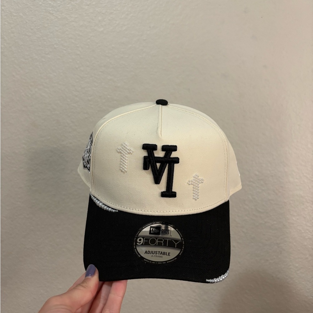 New Era limited edition Pearl Black and Cream Adjustable Hat LA